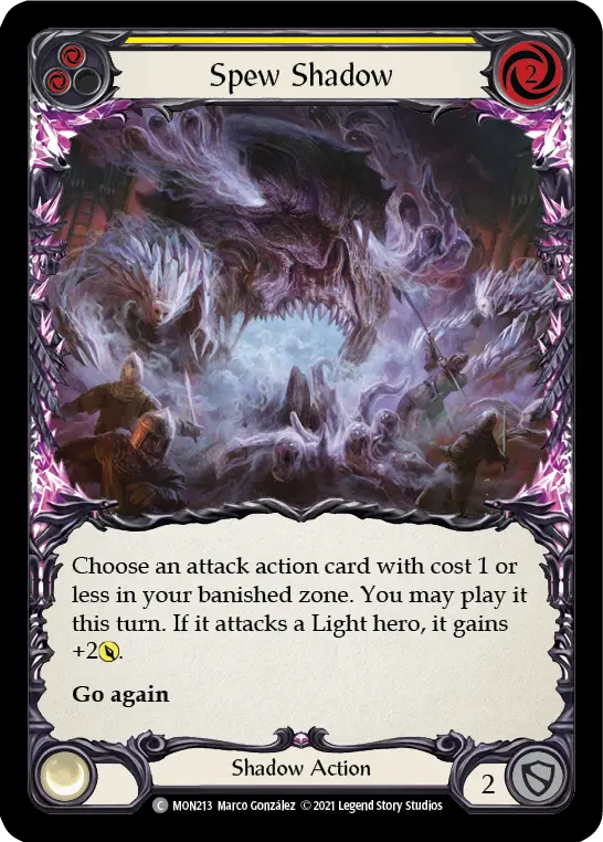 Spew Shadow YELLOW MON213 - Monarch - Flesh and blood card