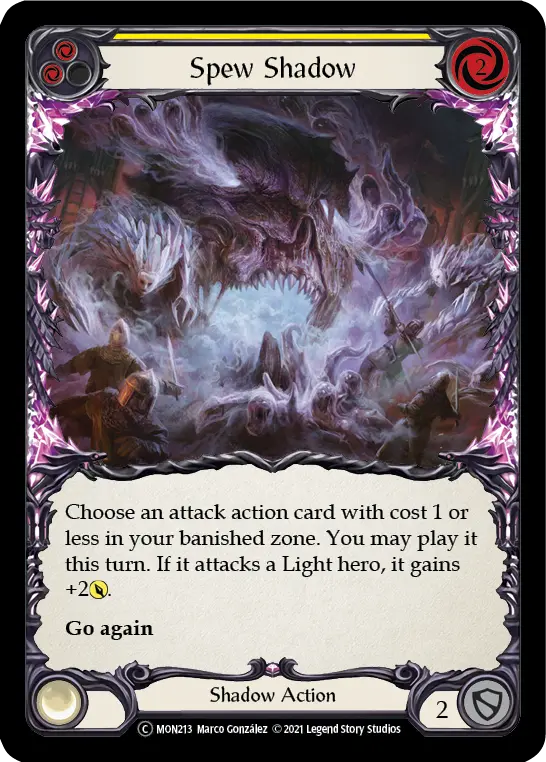 Spew Shadow YELLOW U-MON213-RF - Monarch - Unlimited - Flesh and blood card