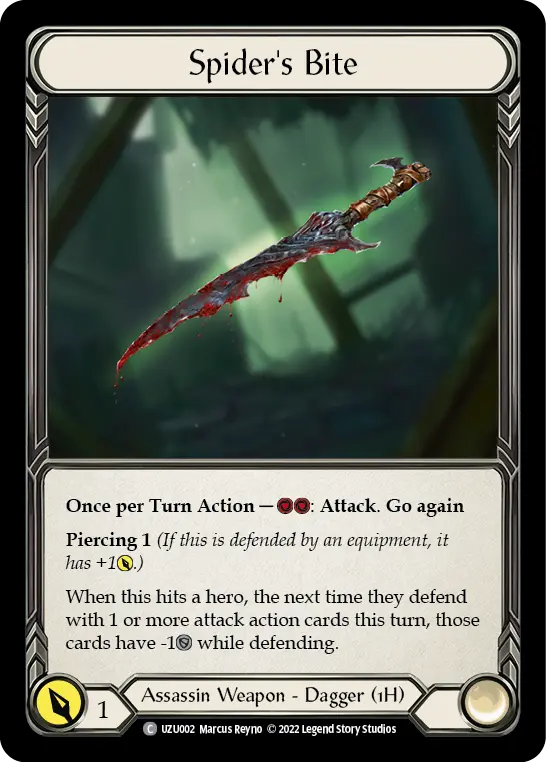 Spider's Bite UZU002 - Uzuri - Blitz Deck - Flesh and blood card