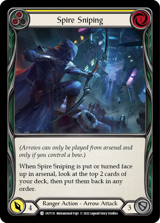 Spire Sniping YELLOW OUT131 - Outsiders - Flesh and blood card