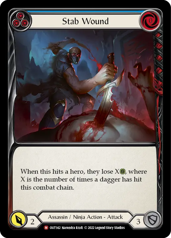 Stab Wound BLUE OUT142 - Outsiders - Flesh and blood card