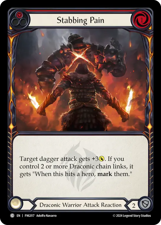Stabbing Pain RED FNG017 - The Hunted Blitz Deck - Fang - Flesh and blood card