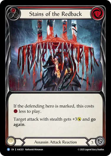 Stains of the Redback AAC021 - Armory Deck - Arakni, 5L!p3d 7hRu 7h3 cR4X - Flesh and blood card