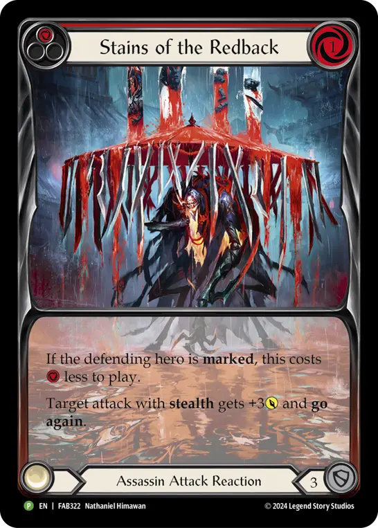 Stains of the Redback RED FAB322-RF - Marketing - Alpha Investments The Hunted - Flesh and blood card