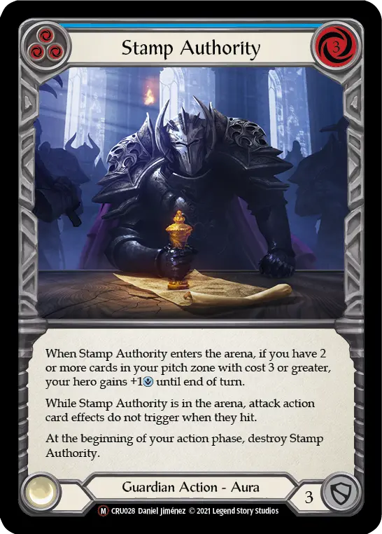 Stamp Authority BLUE U-CRU028-RF - Crucible of War - Unlimited - Flesh and blood card