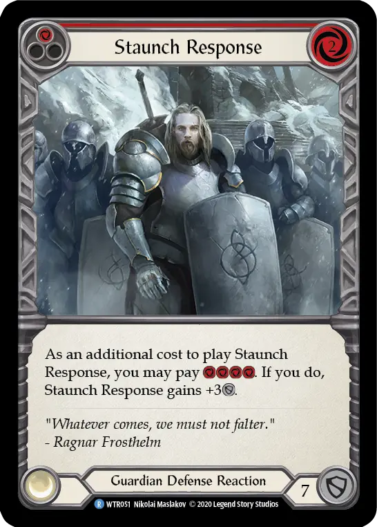 Staunch Response RED U-WTR051-RF - Welcome to Rathe - Unlimited - Flesh and blood card