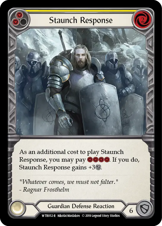 Staunch Response YELLOW WTR052 - Welcome to Rathe - Flesh and blood card