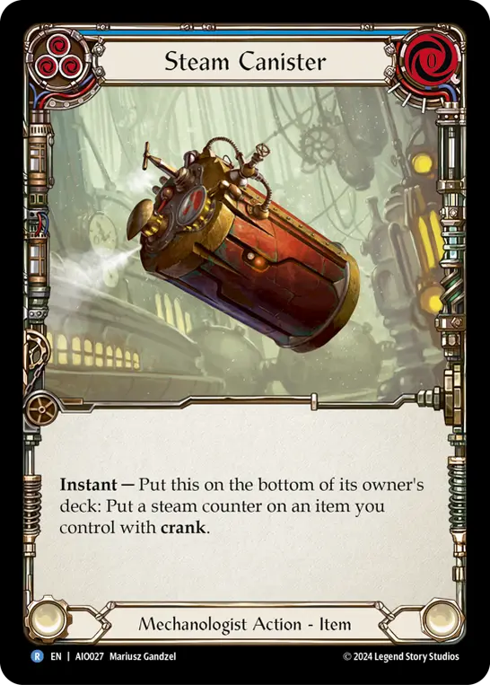 Steam Canister BLUE AIO027 - Armory Deck - Dash I/O - Flesh and blood card