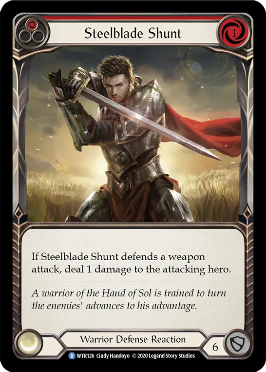 Steelblade Shunt RED R-WTR126 - Welcome to Rathe - Unlimited Revised - Flesh and blood card