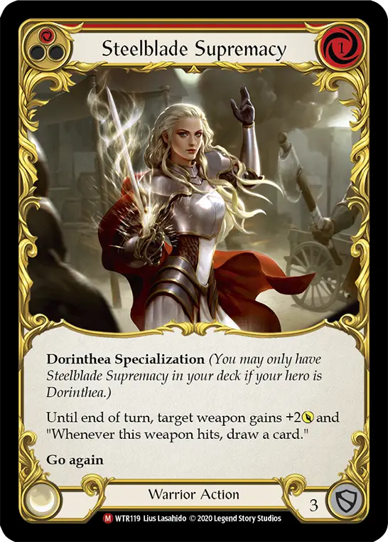 Steelblade Supremacy RED R-WTR119 - Welcome to Rathe - Unlimited Revised - Flesh and blood card