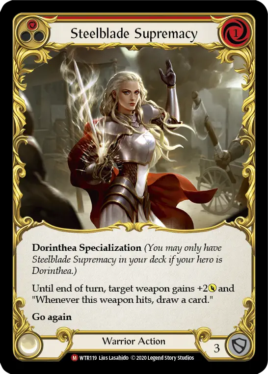 Steelblade Supremacy RED U-WTR119-RF - Welcome to Rathe - Unlimited - Flesh and blood card