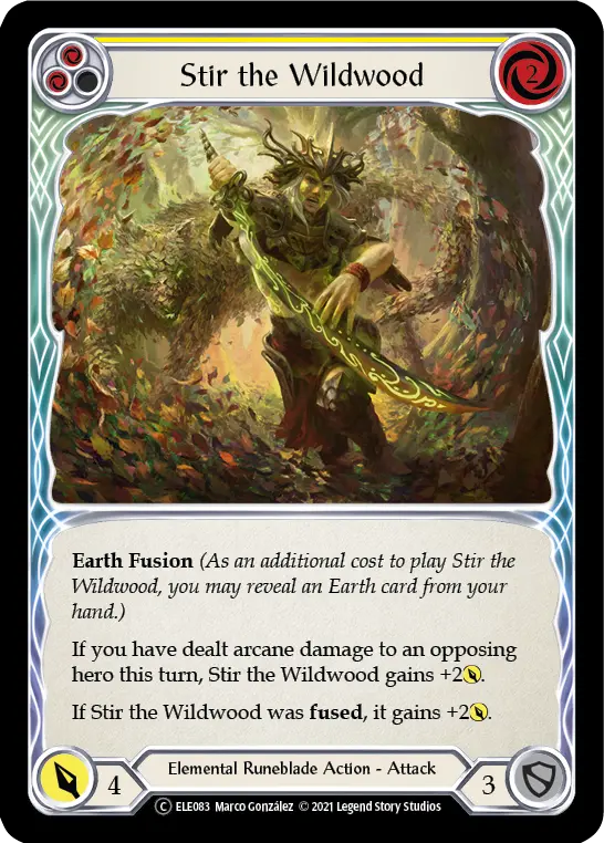Stir the Wildwood YELLOW U-ELE083-RF - Tales of Aria - Unlimited - Flesh and blood card