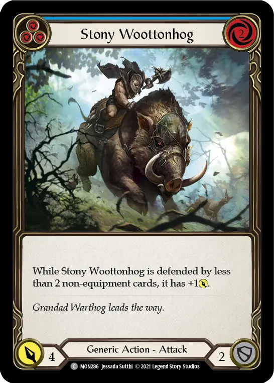 Stony Woottonhog BLUE MON286 - Monarch - Flesh and blood card