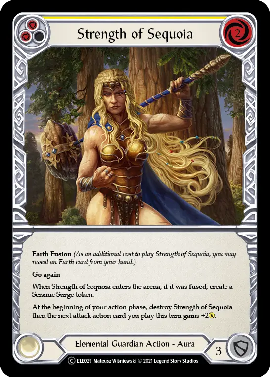 Strength of Sequoia YELLOW U-ELE029-RF - Tales of Aria - Unlimited - Flesh and blood card