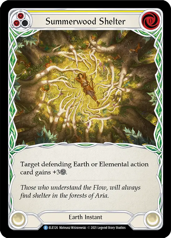 Summerwood Shelter YELLOW ELE126 - Tales of Aria - Flesh and blood card