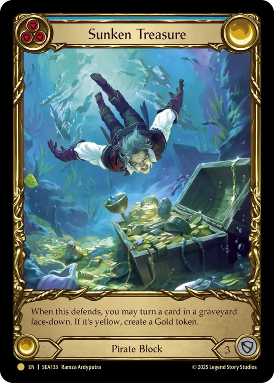 Sunken Treasure BLUE SEA133-TP - High Seas - Treasure Pack - Flesh and blood card