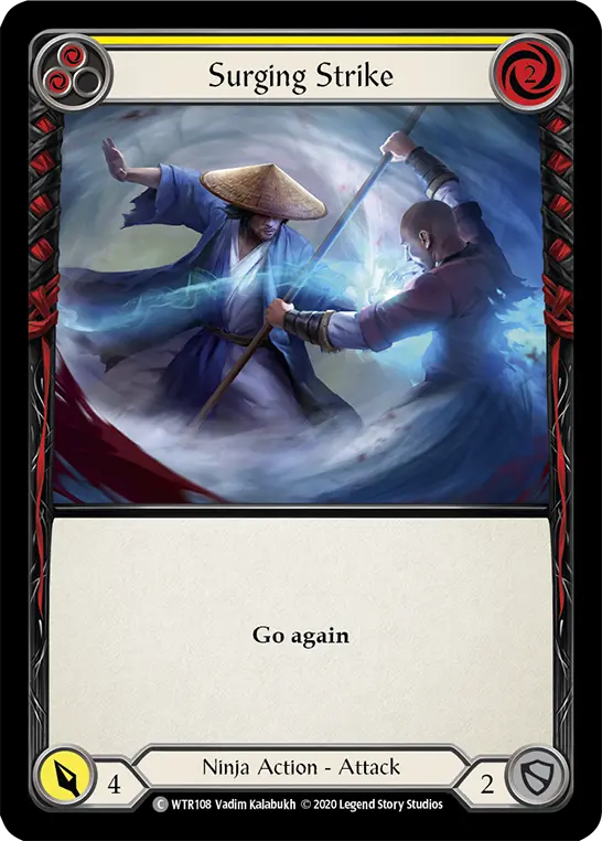 Surging Strike YELLOW R-WTR108 - Welcome to Rathe - Unlimited Revised - Flesh and blood card