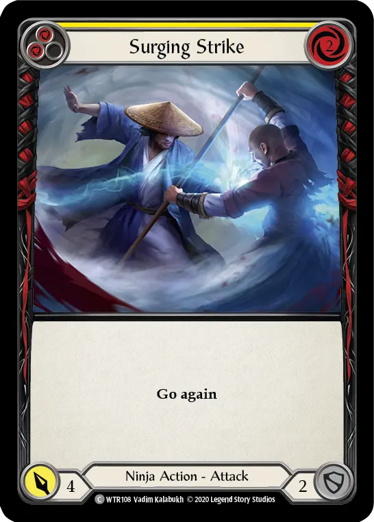 Surging Strike YELLOW U-WTR108-RF - Welcome to Rathe - Unlimited - Flesh and blood card