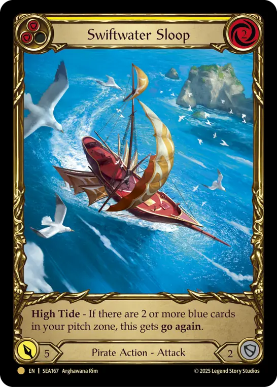 Swiftwater Sloop YELLOW SEA167-TP - High Seas - Treasure Pack - Flesh and blood card