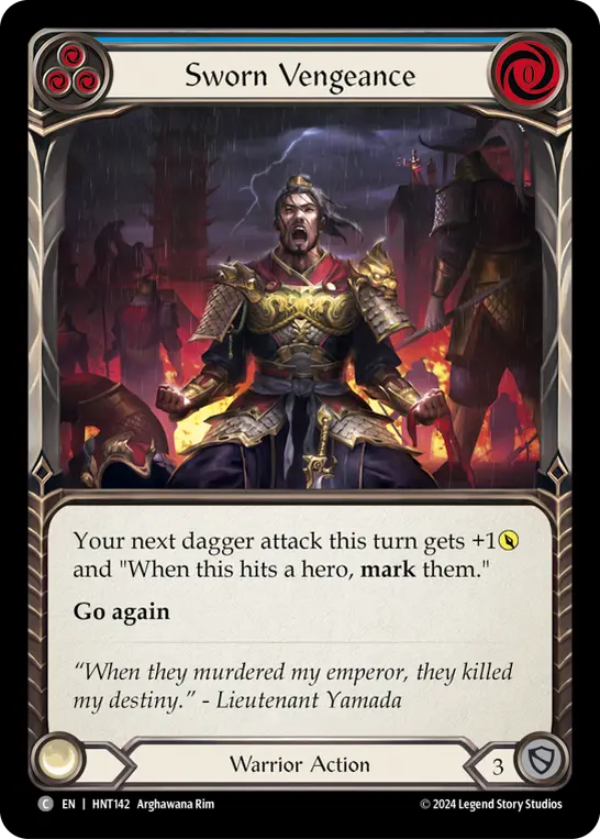 Sworn Vengeance BLUE HNT142 - The Hunted - Flesh and blood card