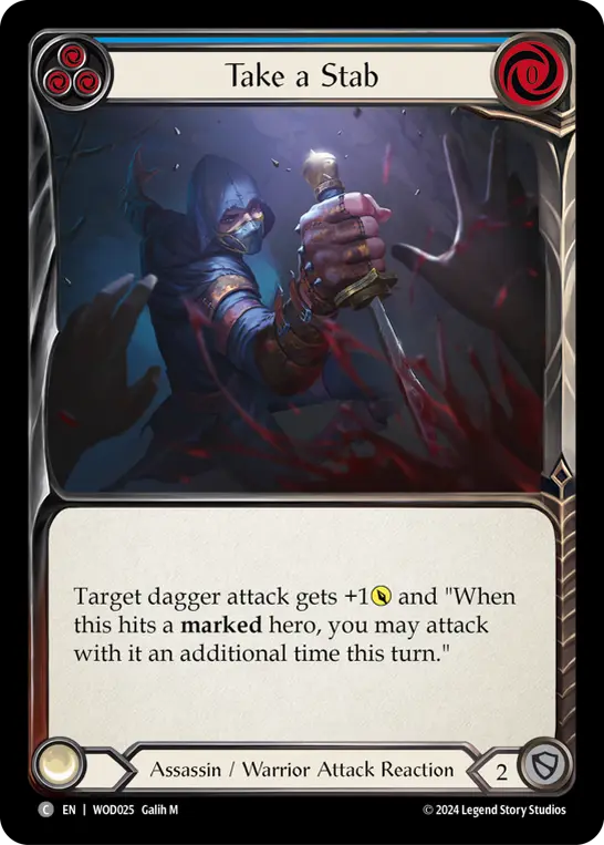 Take a Stab BLUE WOD025 - The Hunted Blitz Deck - Arakni, Web of Deceit - Flesh and blood card