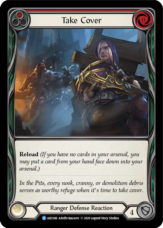Take Cover RED U-ARC048-RF - Arcane Rising - Unlimited - Flesh and blood card