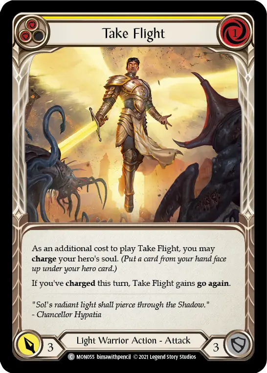 Take Flight YELLOW MON055 - Monarch - Flesh and blood card
