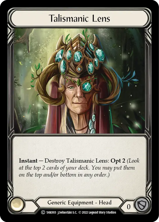 Talismanic Lens 1HK003 - Kano - Blitz Deck - Flesh and blood card