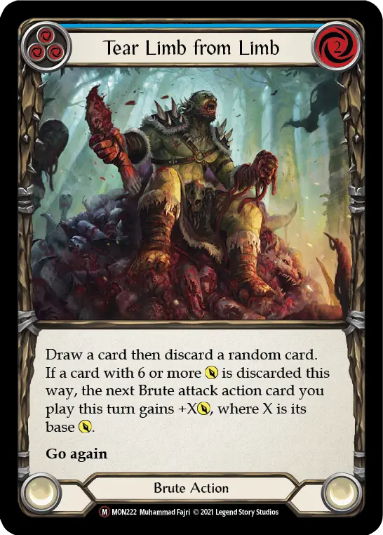 Tear Limb from Limb BLUE U-MON222-RF - Monarch - Unlimited - Flesh and blood card