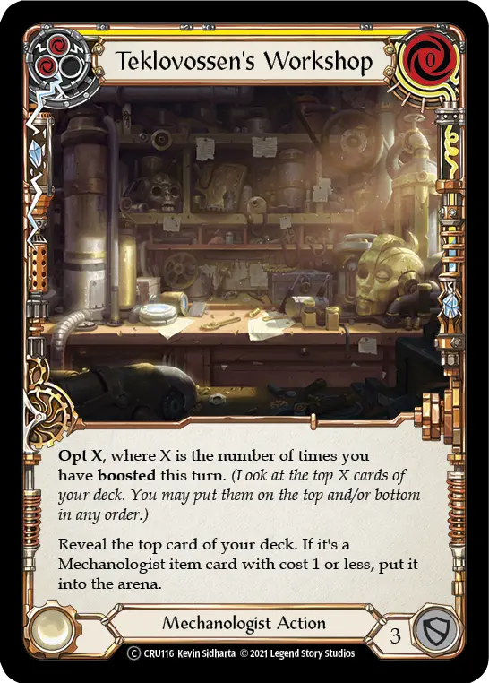 Teklovossen's Workshop YELLOW U-CRU116-RF - Crucible of War - Unlimited - Flesh and blood card