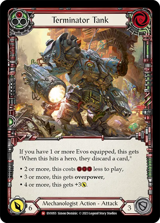Terminator Tank RED EVO055 - Bright Lights - Flesh and blood card