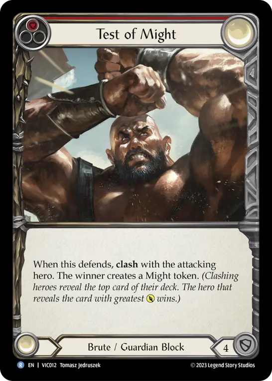 Test of Might RED VIC012 - Victor - Heavy Hitters Blitz Deck - Flesh and blood card