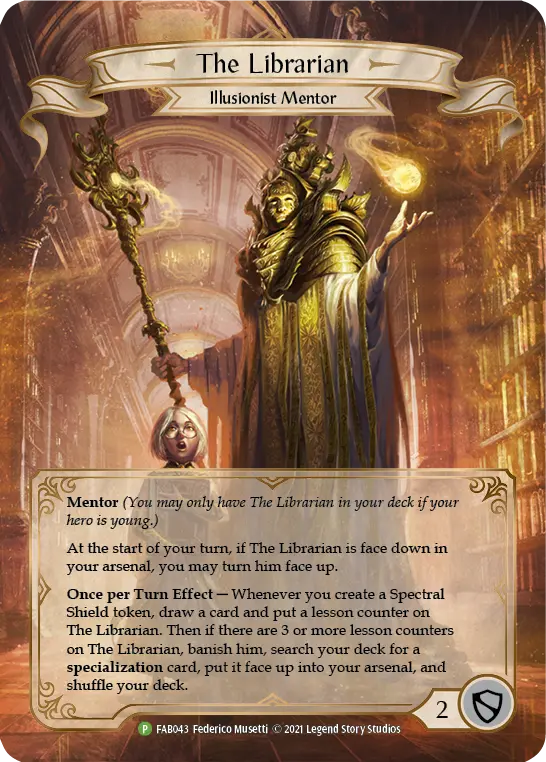 The Librarian FAB043-RF - Marketing - Monarch Mentors - Flesh and blood card