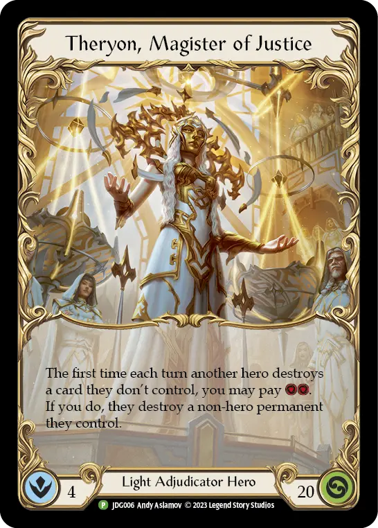 Theryon, Magister of Justice JDG006-CF - Judge Pack - Season 1 - Flesh and blood card