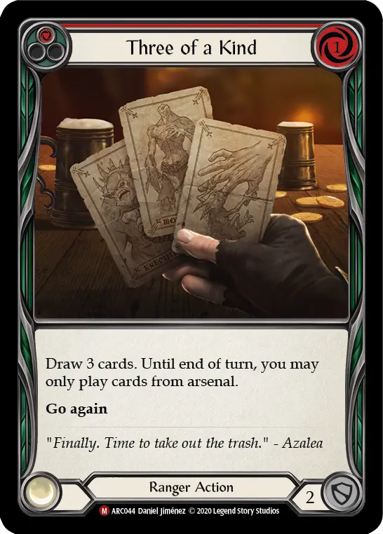 Three of a Kind RED U-ARC044-RF - Arcane Rising - Unlimited - Flesh and blood card