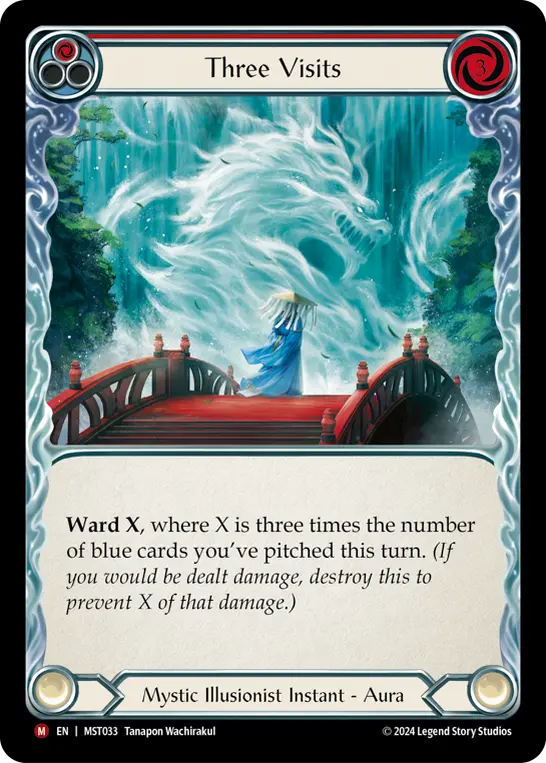 Three Visits RED MST033 - Part the Mistveil - Flesh and blood card
