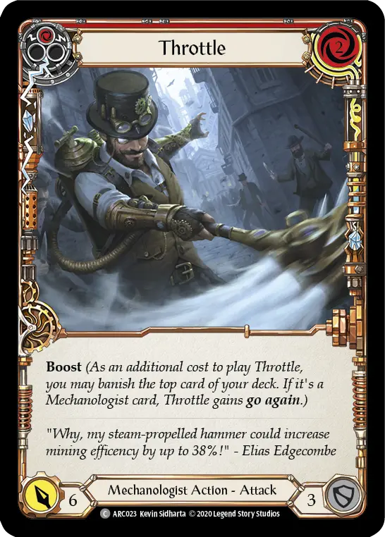 Throttle RED U-ARC023-RF - Arcane Rising - Unlimited - Flesh and blood card