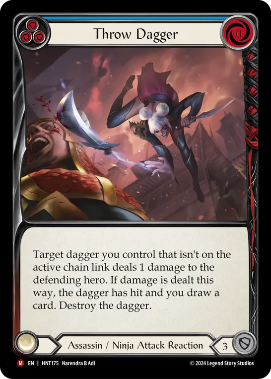Throw Dagger BLUE HNT175 - The Hunted - Flesh and blood card