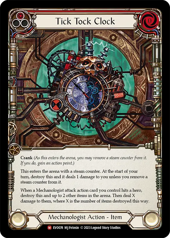 Tick Tock Clock RED EVO074 - Bright Lights - Flesh and blood card
