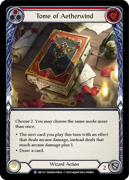 Tome of Aetherwind RED U-ARC122-RF - Arcane Rising - Unlimited - Flesh and blood card