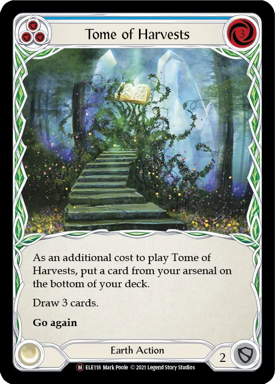 Tome of Harvests BLUE U-ELE118-RF - Tales of Aria - Unlimited - Flesh and blood card