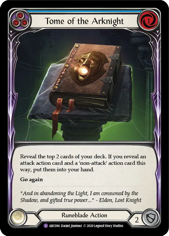 Tome of the Arknight BLUE U-ARC084-RF - Arcane Rising - Unlimited - Flesh and blood card