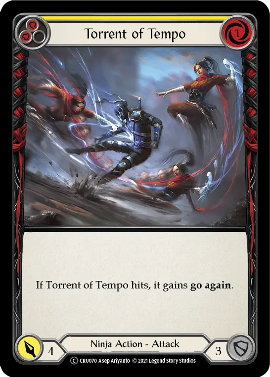 Torrent of Tempo YELLOW U-CRU070-RF - Crucible of War - Unlimited - Flesh and blood card