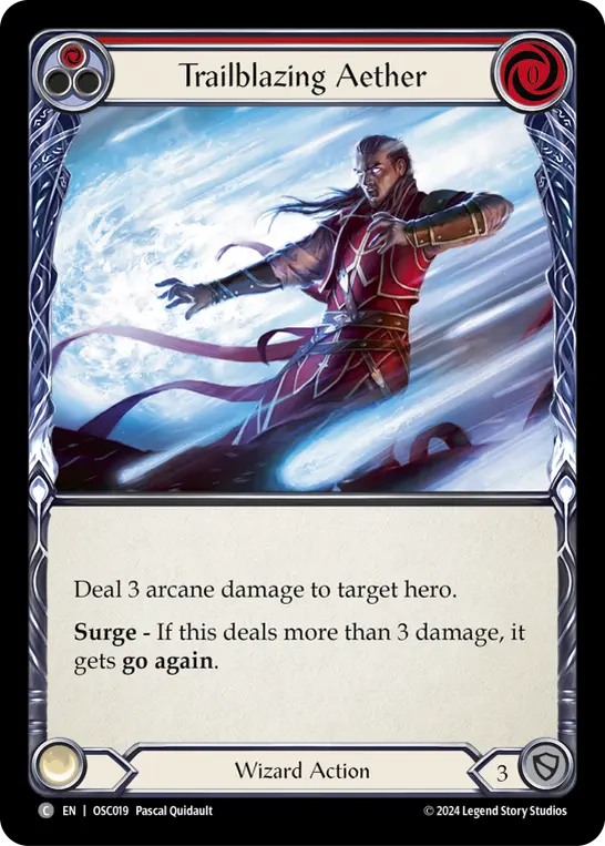 Trailblazing Aether RED OSC019 - Rosetta Blitz Deck - Oscilio - Flesh and blood card