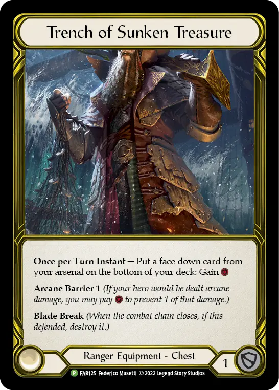 Trench of Sunken Treasure FAB125-GF - Premier Organized Play - Outsiders - Flesh and blood card