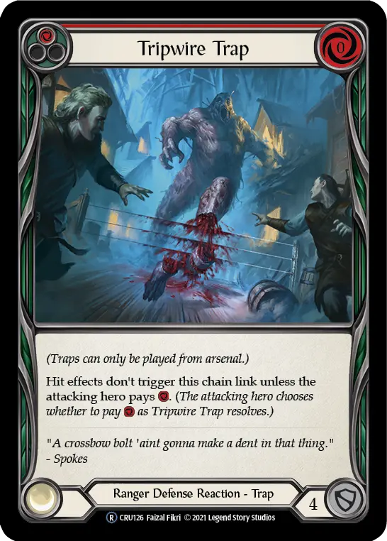 Tripwire Trap RED U-CRU126-RF - Crucible of War - Unlimited - Flesh and blood card