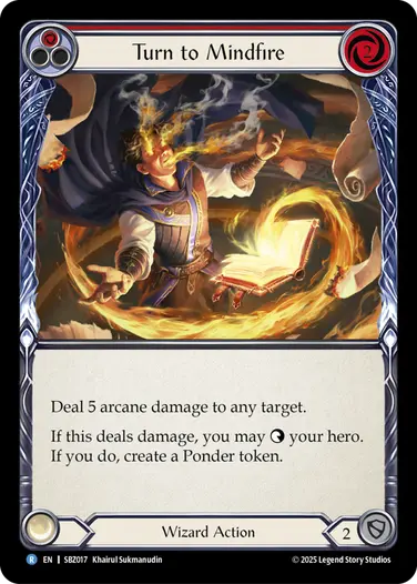 Turn to Mindfire SBZ017 - Silver Age Chapter 3 - Blaze, Firemind - Flesh and blood card