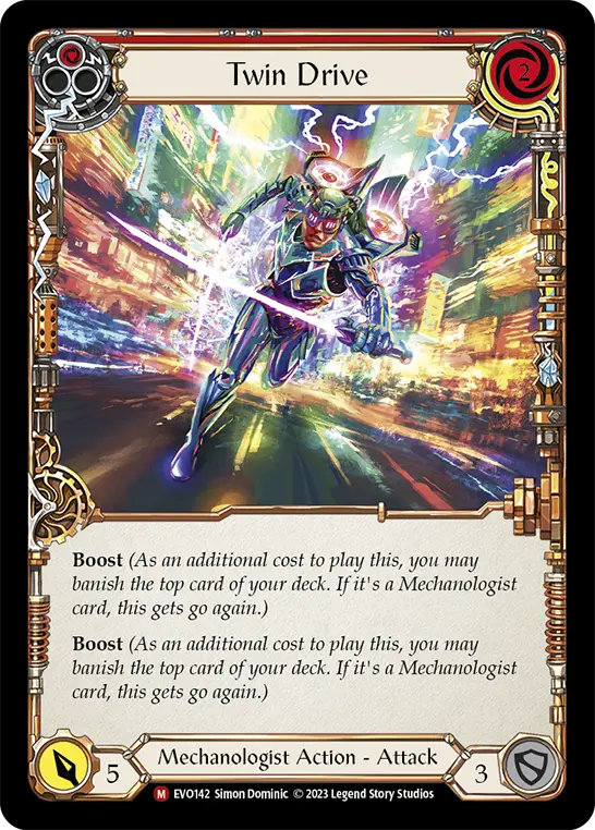 Twin Drive RED EVO142 - Bright Lights - Flesh and blood card