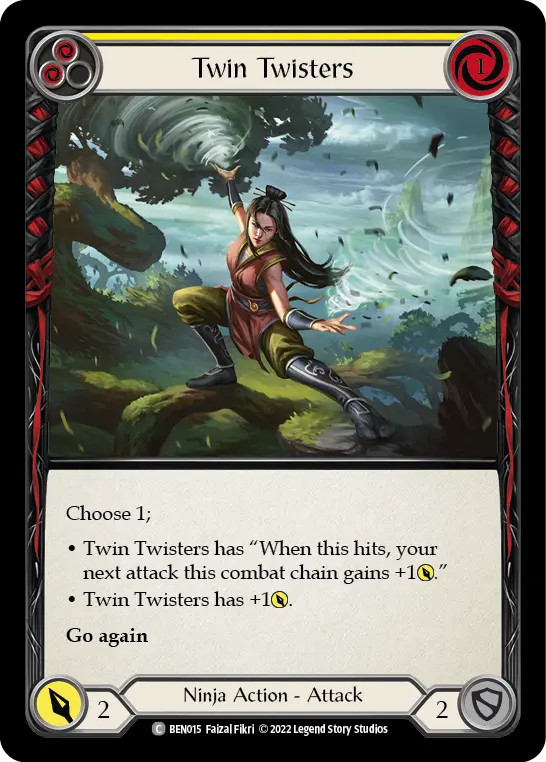 Twin Twisters YELLOW BEN015 - Benji - Blitz Deck - Flesh and blood card