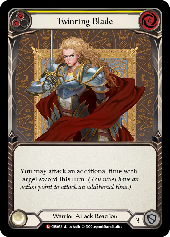 Twinning Blade YELLOW CRU082 - Crucible of War - Flesh and blood card
